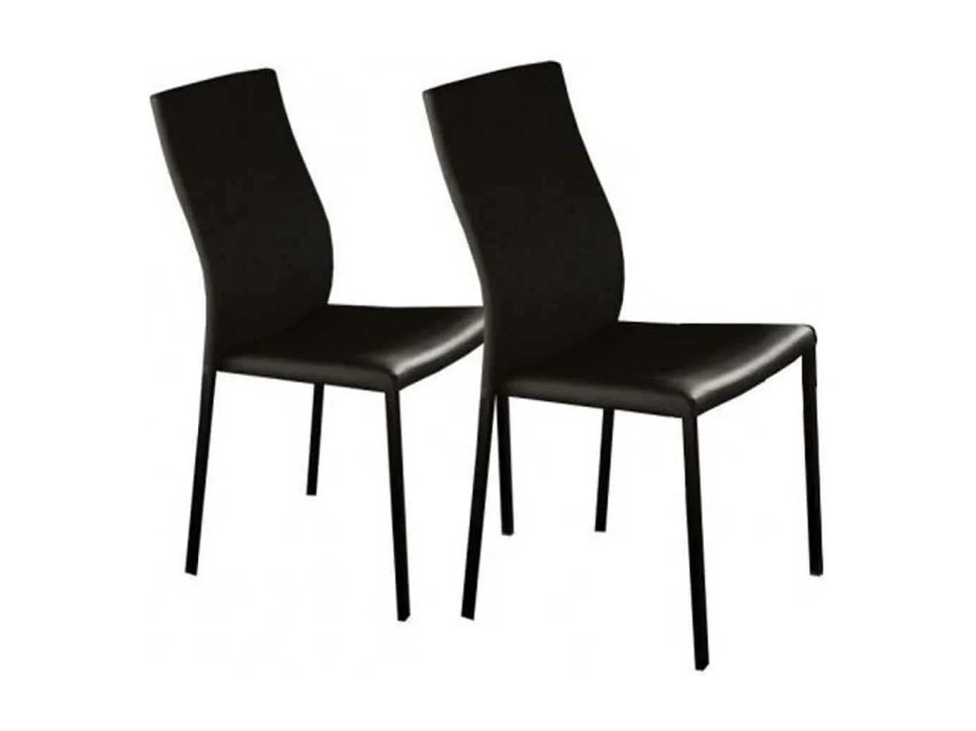 Chaise classique en faux cuir Lenaza - Lot de 4-Couleur Noir