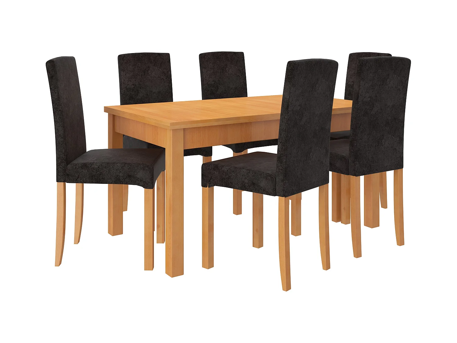 Chaise bois clair de hêtre et tissu au choix Zakria-Tissu 27117