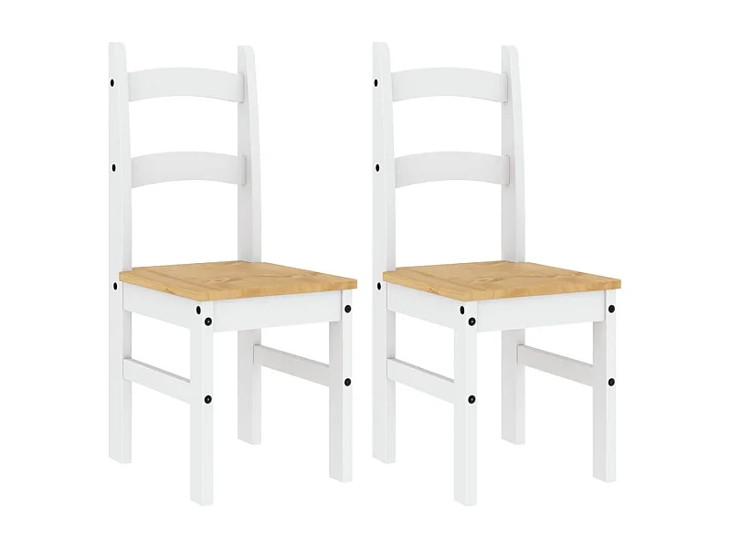 Chaises à manger lot de 2 blanc 40x46x99 bois massif de pin
