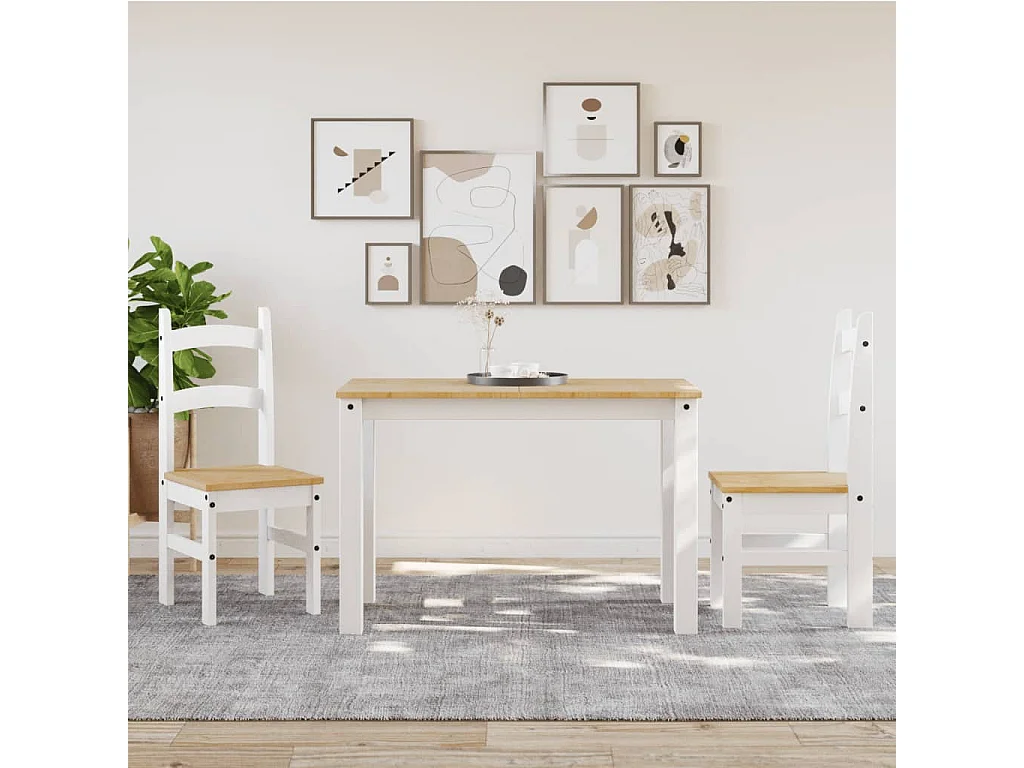 Chaises à manger lot de 2 blanc 40x46x99 bois massif de pin