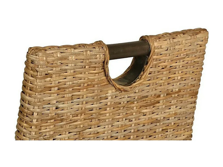 Chaise rotin kubu et manguier massif noir Kaleb - Lot de 2