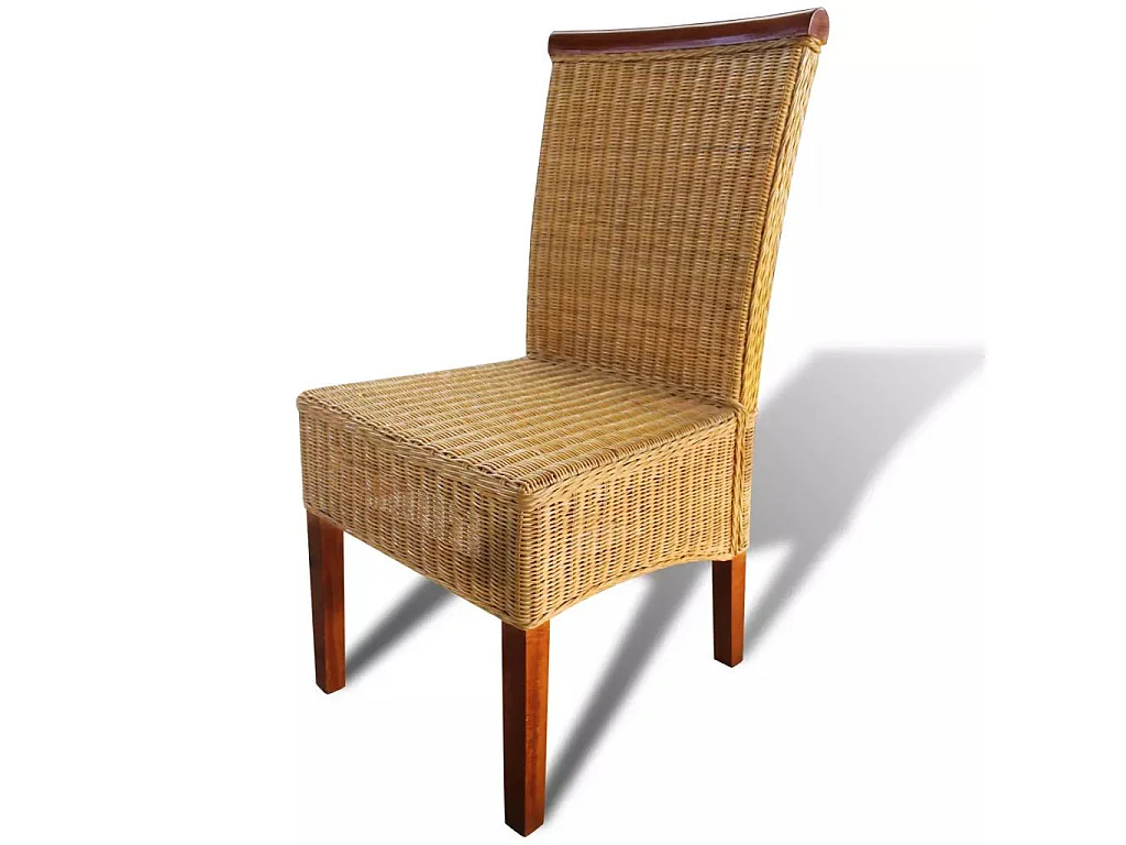Chaises de salle à manger 6 pcs Marron Rotin naturel 2