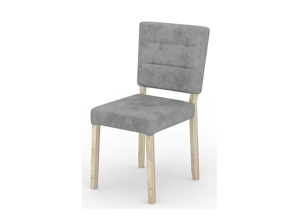 Chaise moderne en bois clair de sonoma et tissu au choix Kloba-Tissu 27116