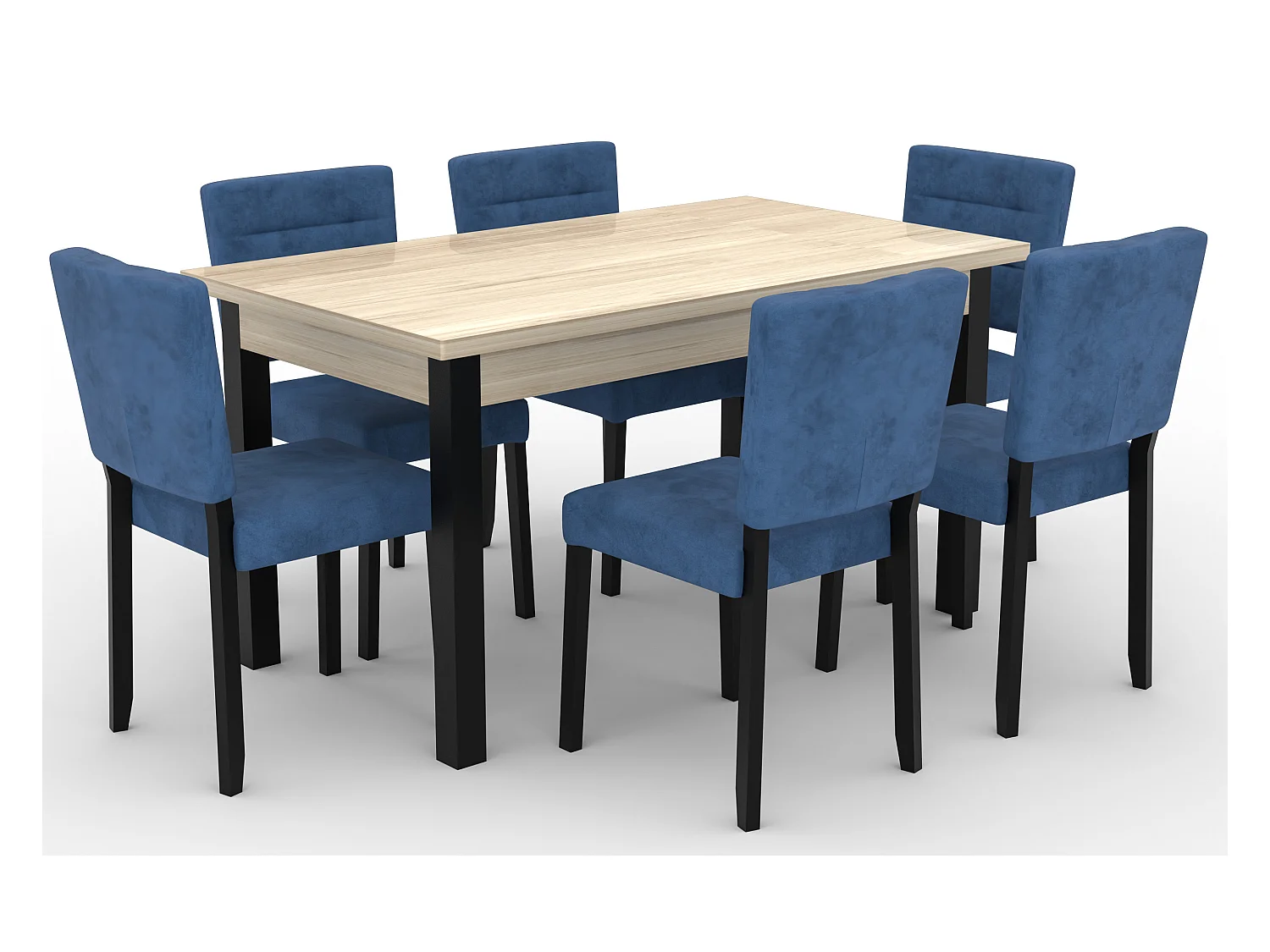 Moderne stoel in zwart hout en stof. 34 kleuren om uit te kiezen Kloba-Stof 27127