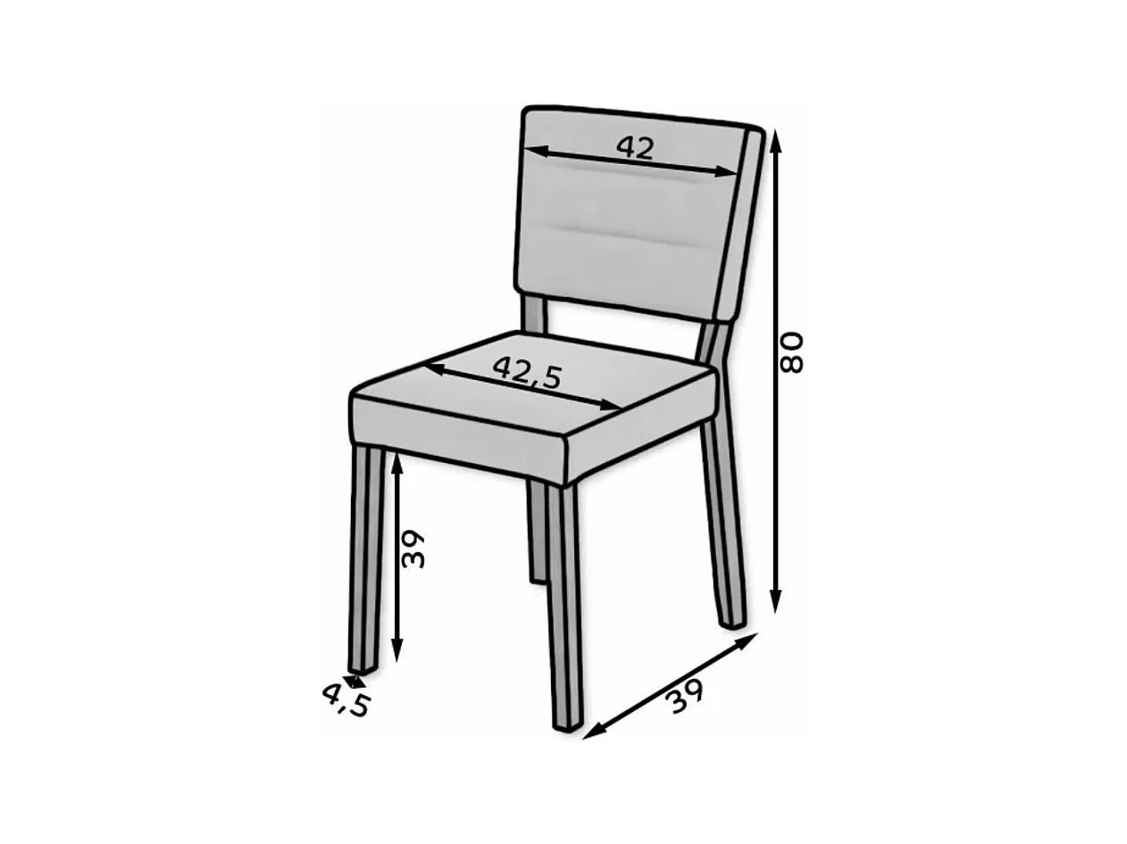 Moderne stoel in zwart hout en stof. 34 kleuren om uit te kiezen Kloba-Stof 27127