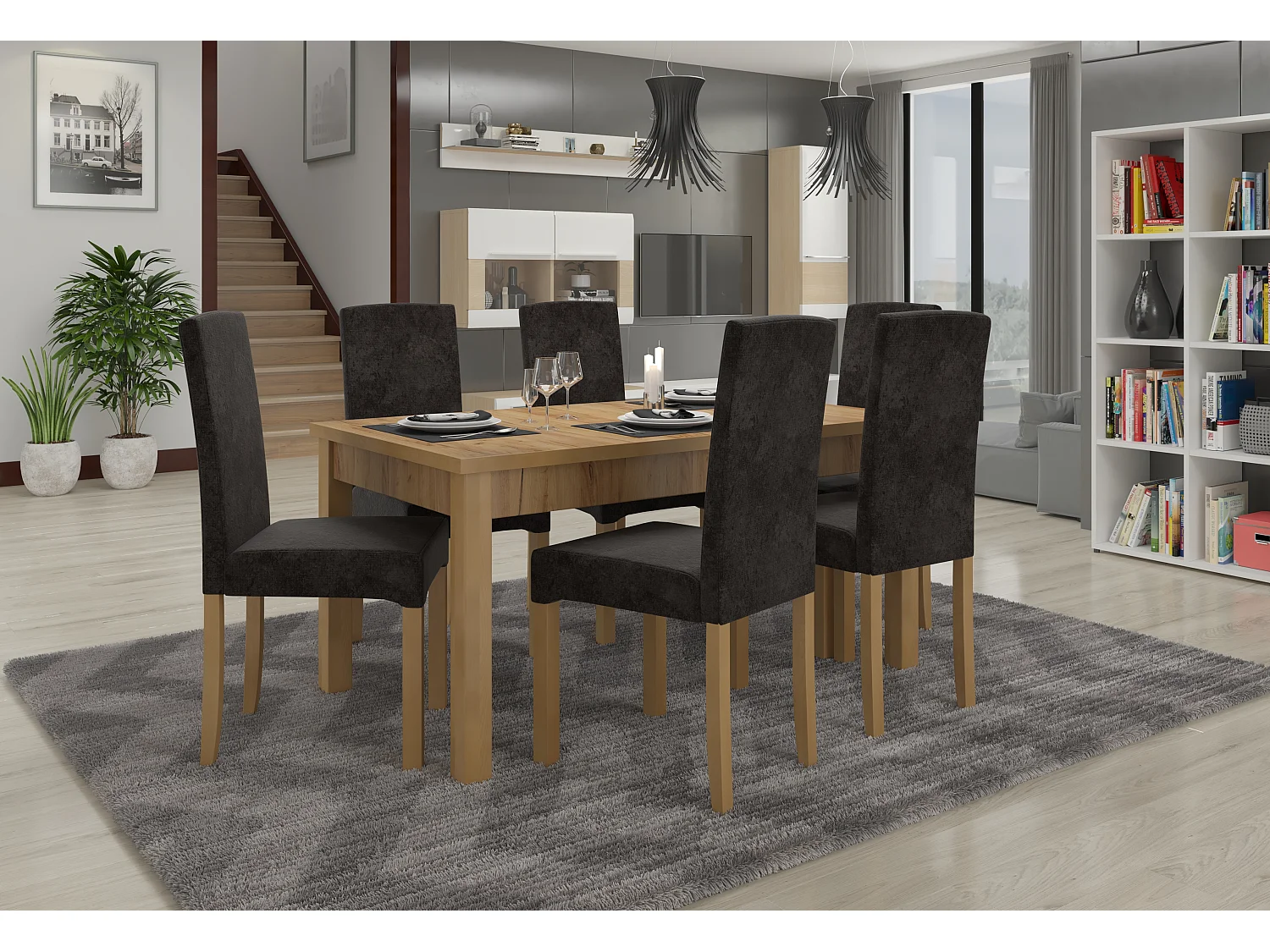 Chaise bois de hêtre clair et tissu au choix Zakria-Tissu 27108