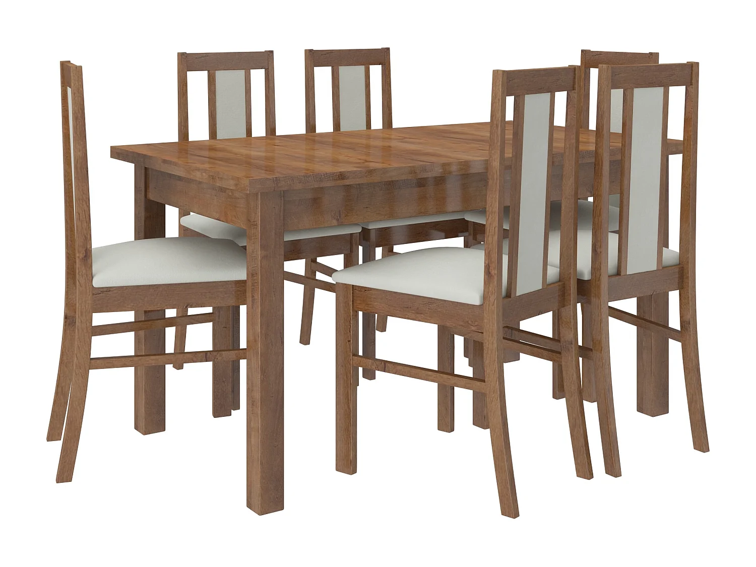 Chaise bois marron et tissu tissu Louiza-Tissu 27107