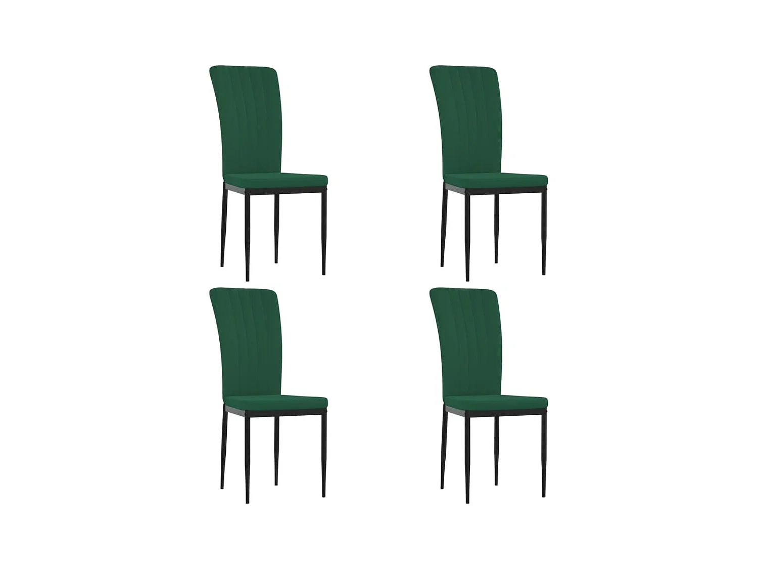 Chaises à manger lot de 4 Vert foncé Velours