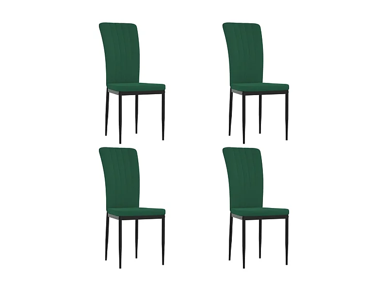 Chaises à manger lot de 4 Vert foncé Velours