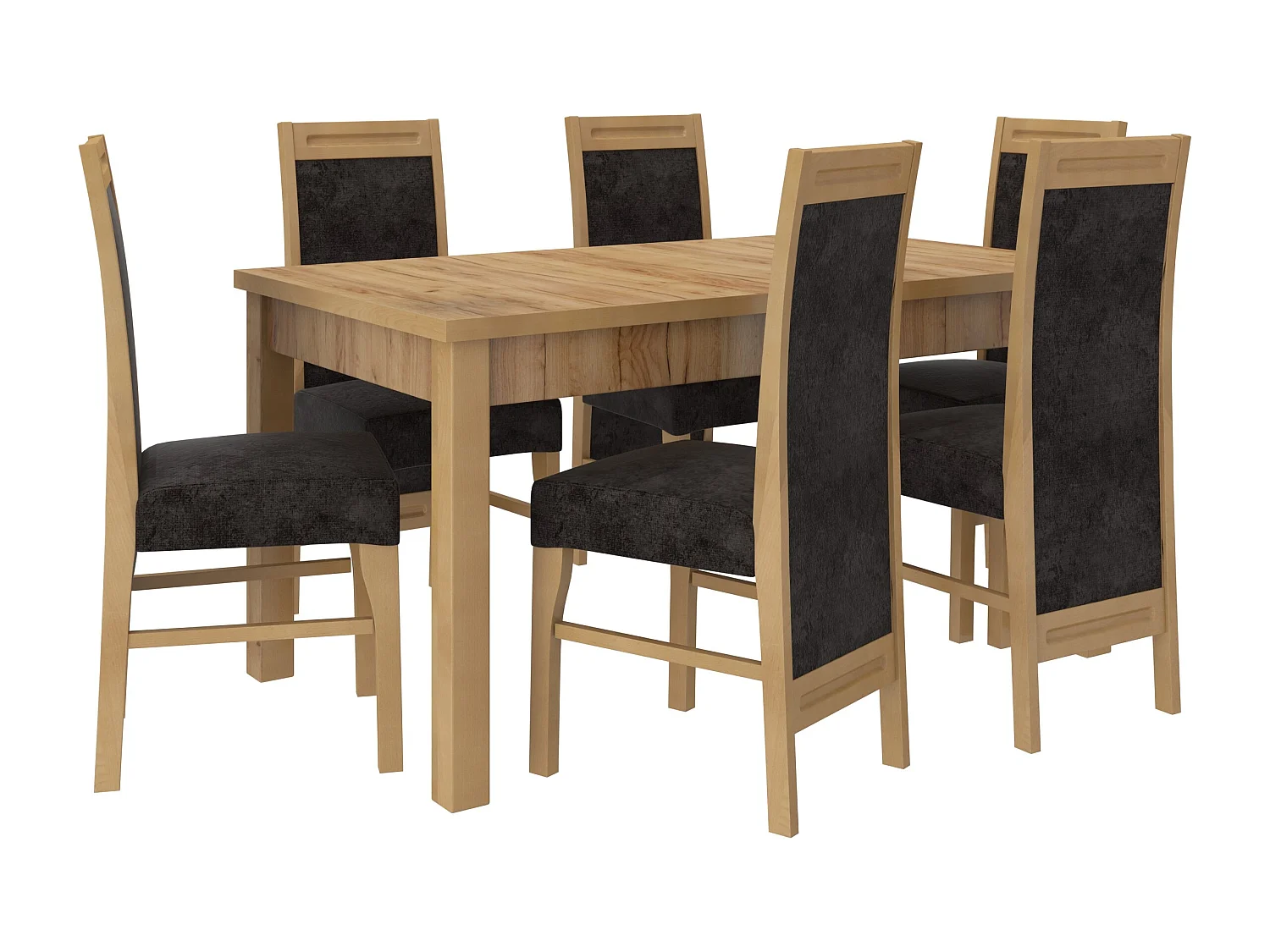 Chaise bois de hêtre clair et tissu au choix Valka-Tissu 27132