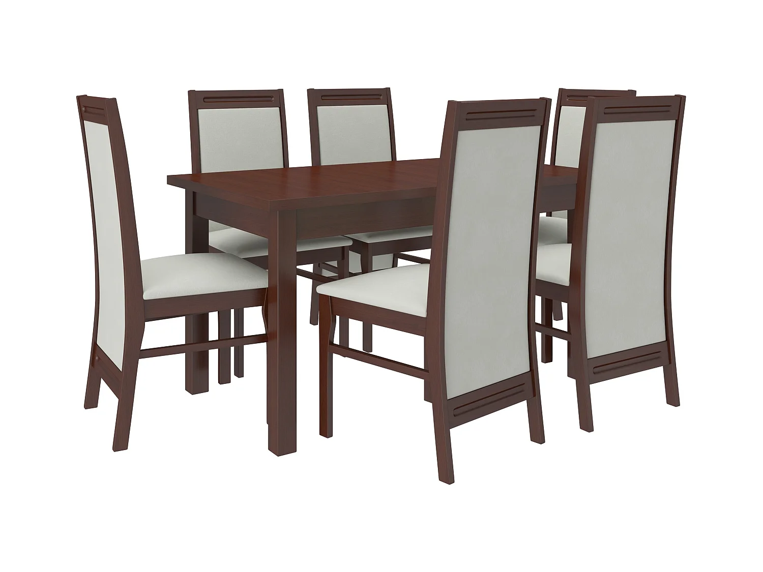 Donker notenhouten stoel en 34 kleuren Komba stof-Stof 27112