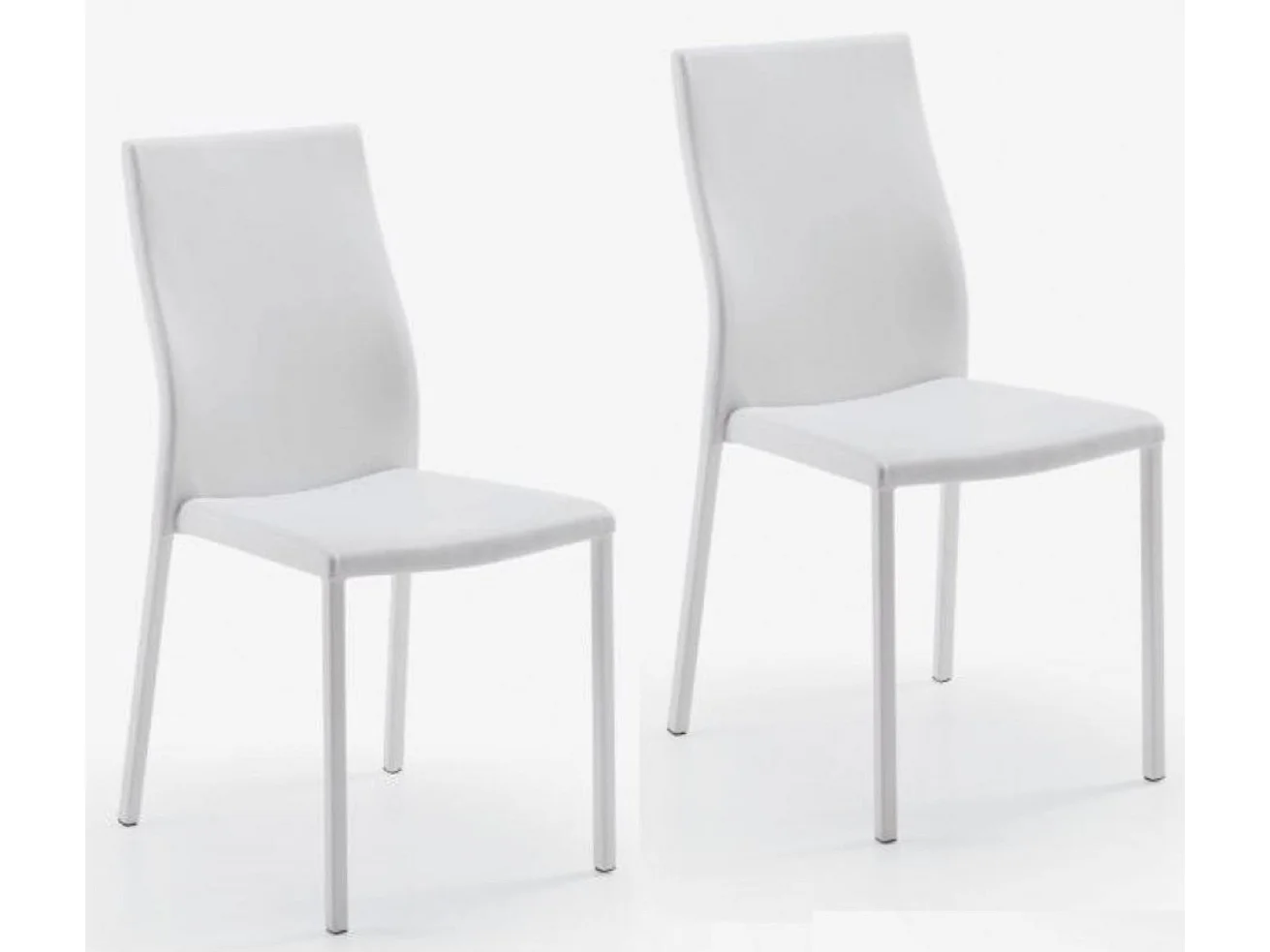 Lenaza Klassieke stoel van kunstleer - Set van 4-Kleur Wit