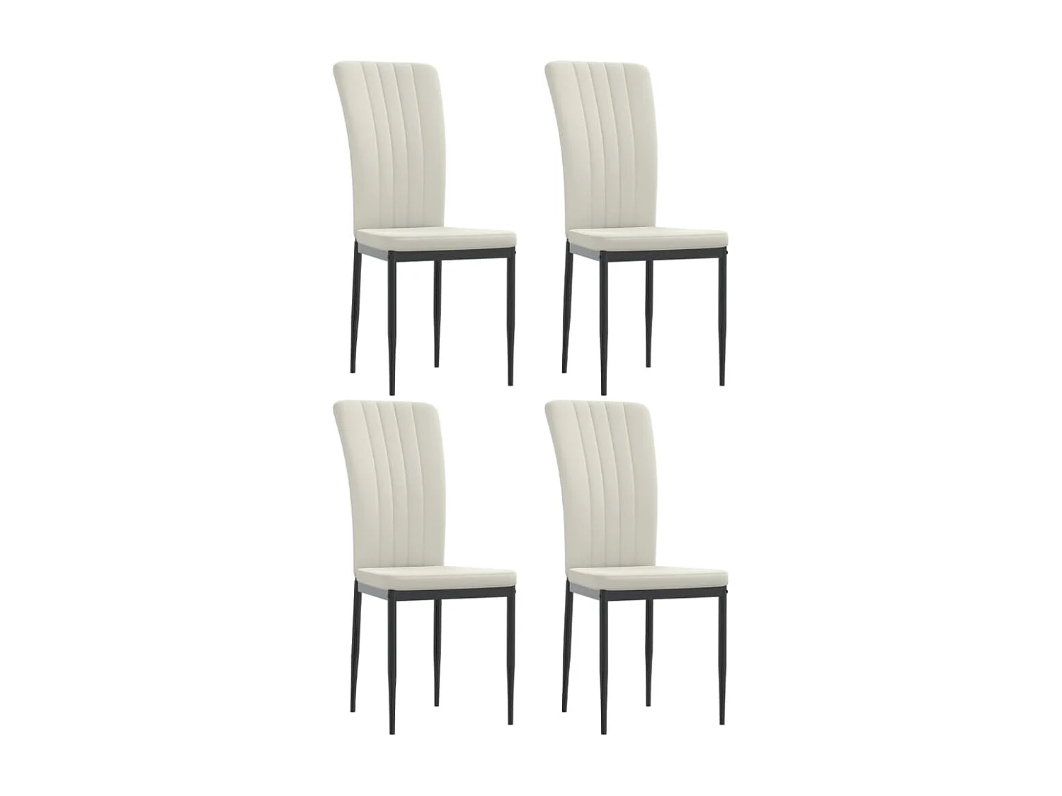 Chaises à manger lot de 4 Crème Velours