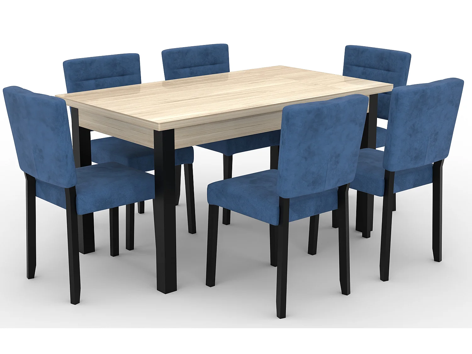 Moderne stoel in zwart hout en stof. 34 kleuren om uit te kiezen Kloba-Stof 27132