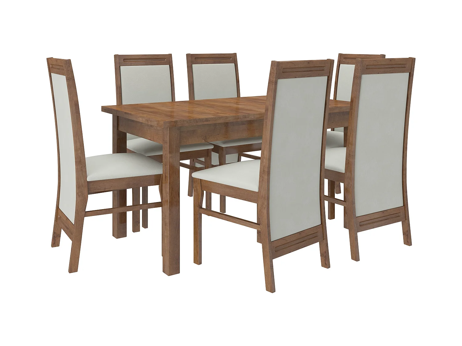 Chaise en bois marron et tissu Komba-Tissu 27108