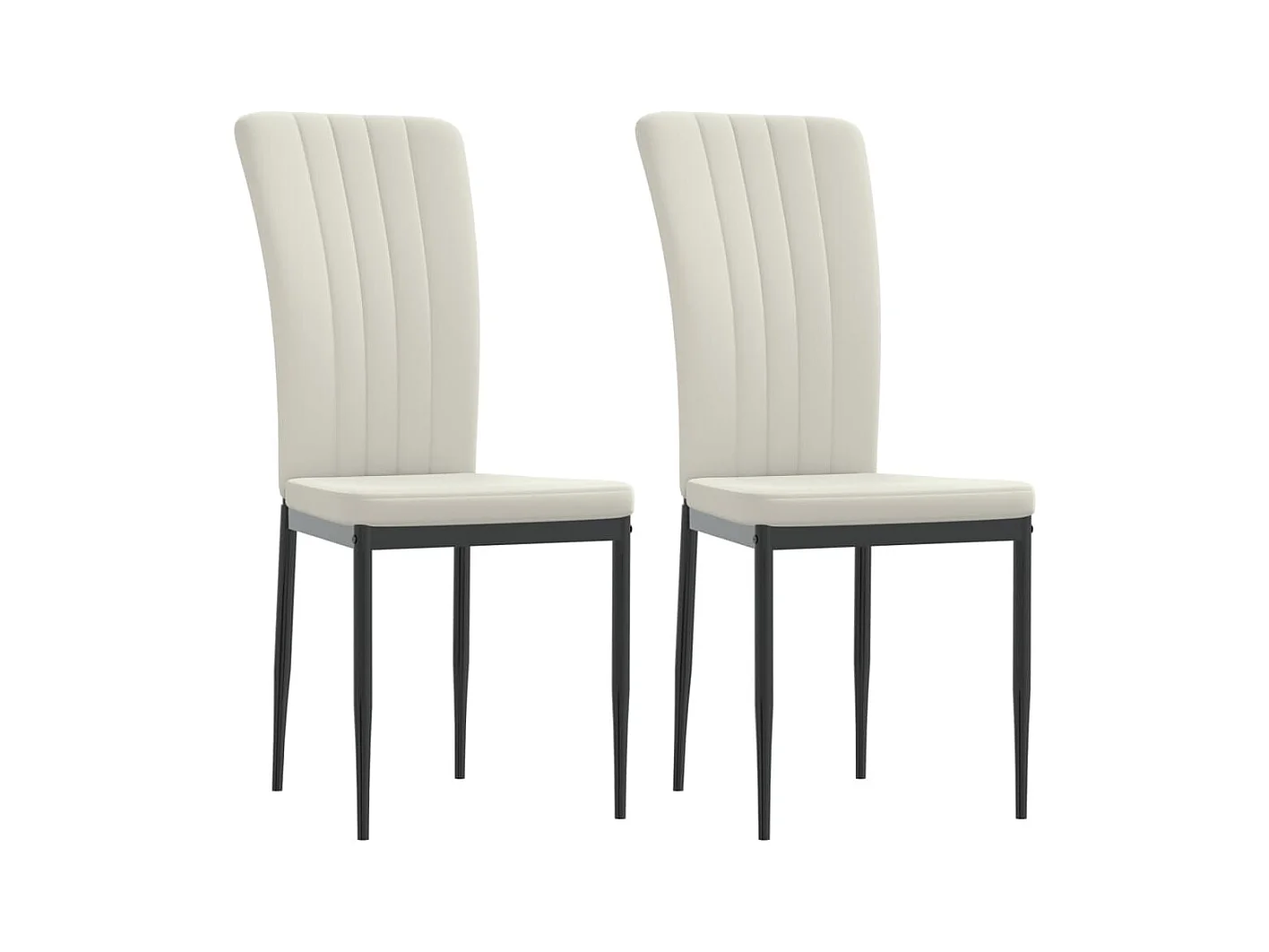 Chaises à manger lot de 2 Crème Velours