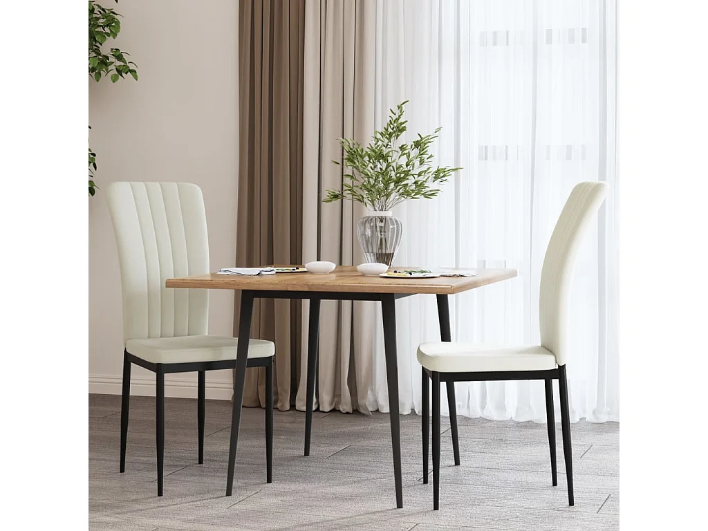 Chaises à manger lot de 2 Crème Velours
