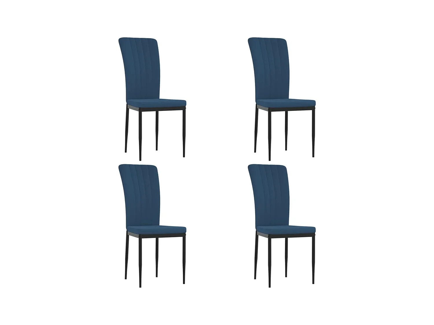 Chaises à manger lot de 4 Bleu Velours