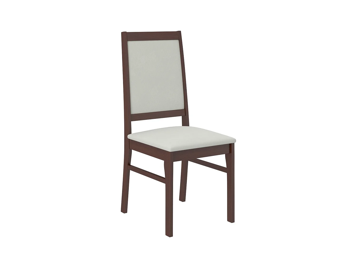 Stoel in donker walnoothout en stof. 34 kleuren om uit te kiezen Klarika-Stof 27112