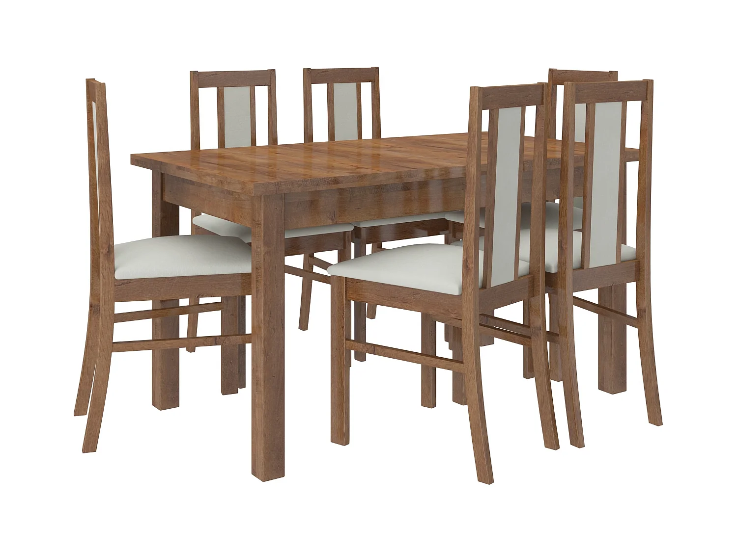 Bruine houten stoel en stof stof 34 kleuren Louiza-Stof 27112