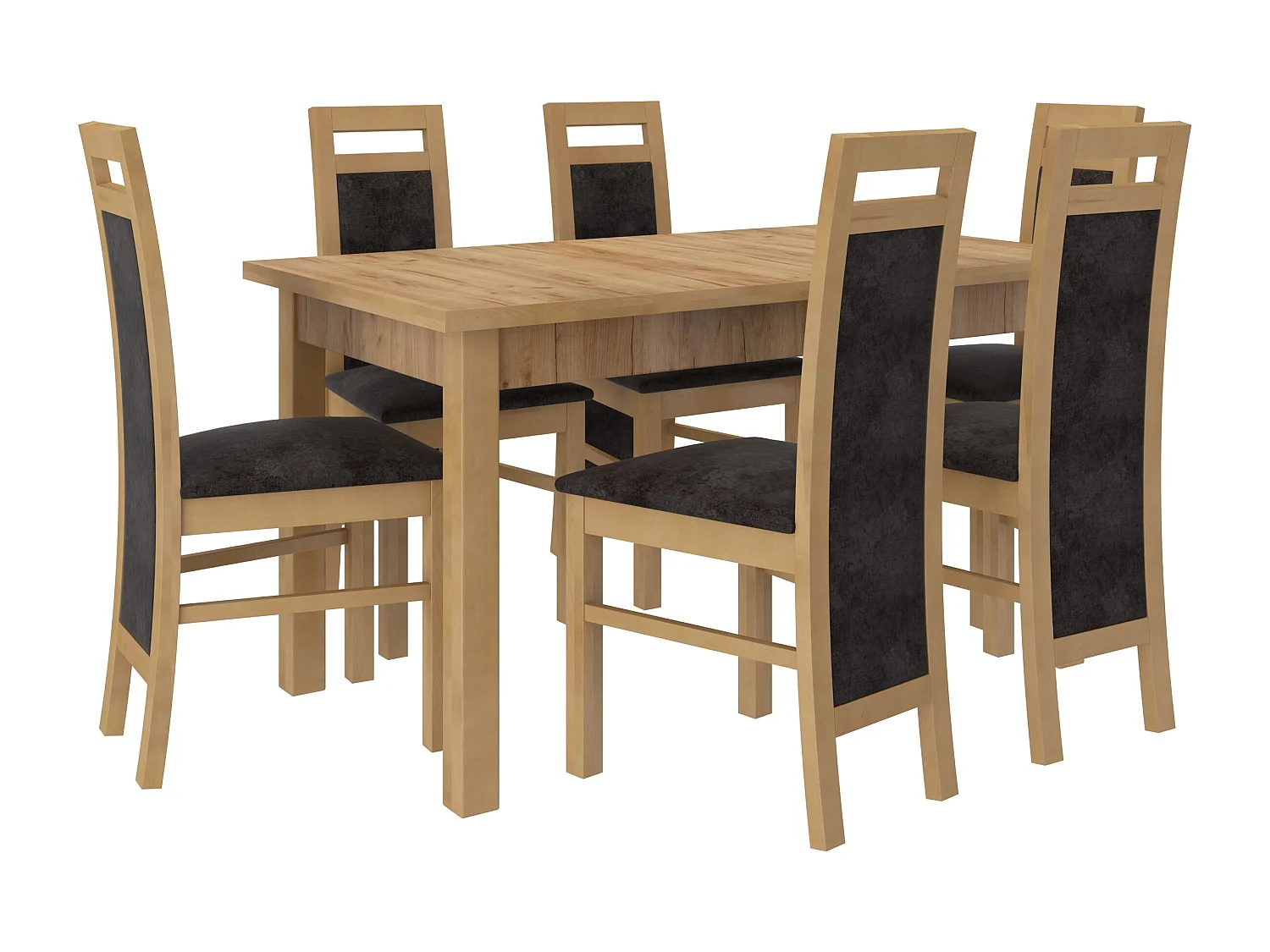 Chaise bois de hêtre et tissu tissu Mouka-Tissu 27107