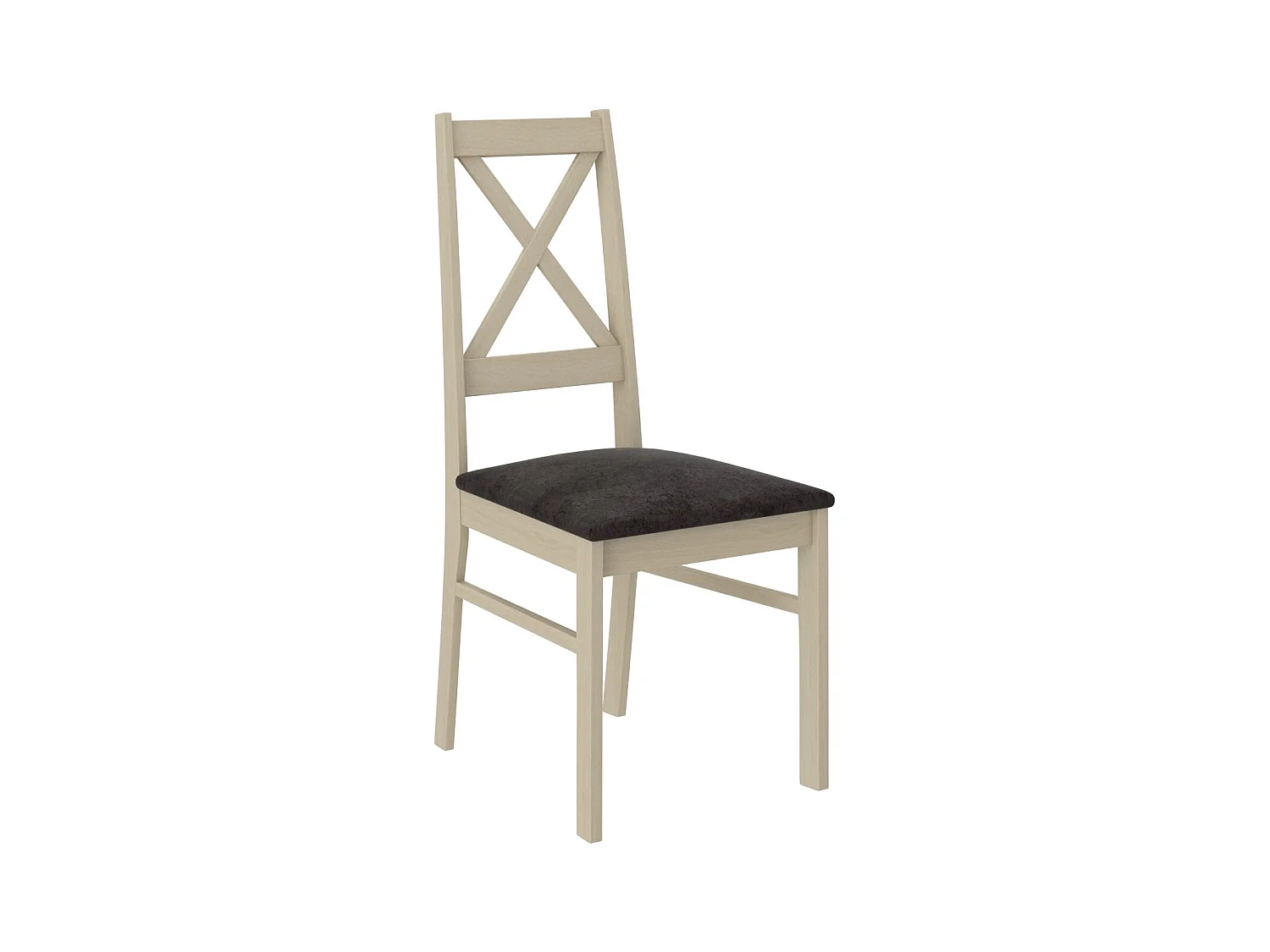 Chaise bois clair sonoma et tissu au choix Opka-Tissu 27103
