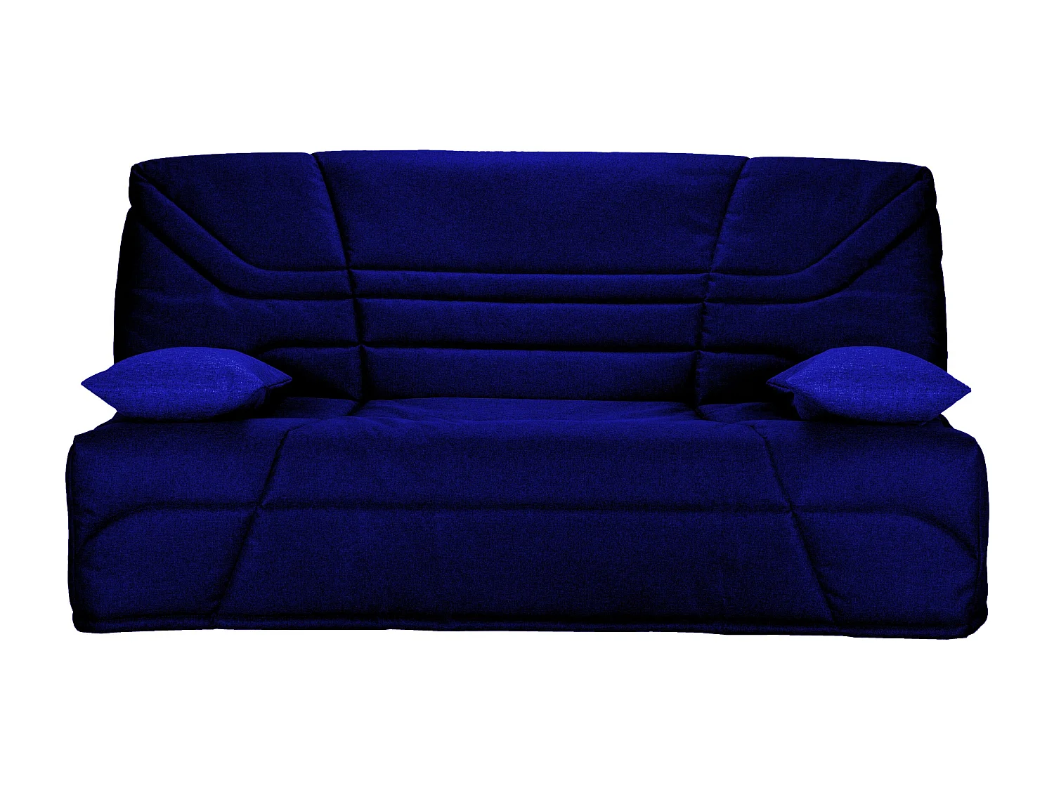 Banquette clic clac tissu 130x190 matelas Starbed 13cm avec coffre de rangement Raka-Couleur Bleu nuit