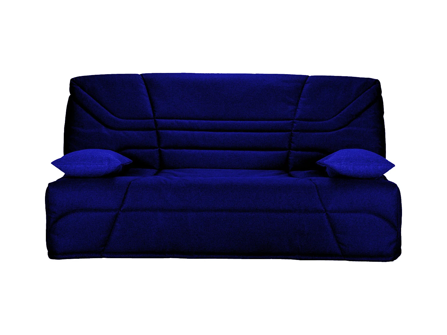 Banquette clic clac tissu 130x190 matelas Starbed 13cm avec coffre de rangement Raka-Couleur Bleu nuit