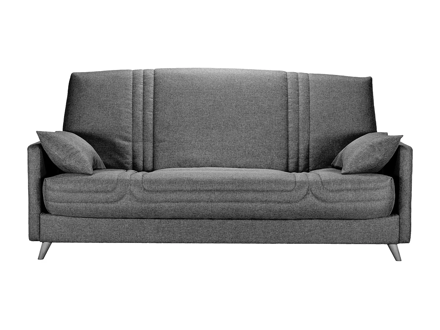 Banquette clic clac tissu 130x190 matelas Bultex 14cm avec rangement Balia-Couleur Gris