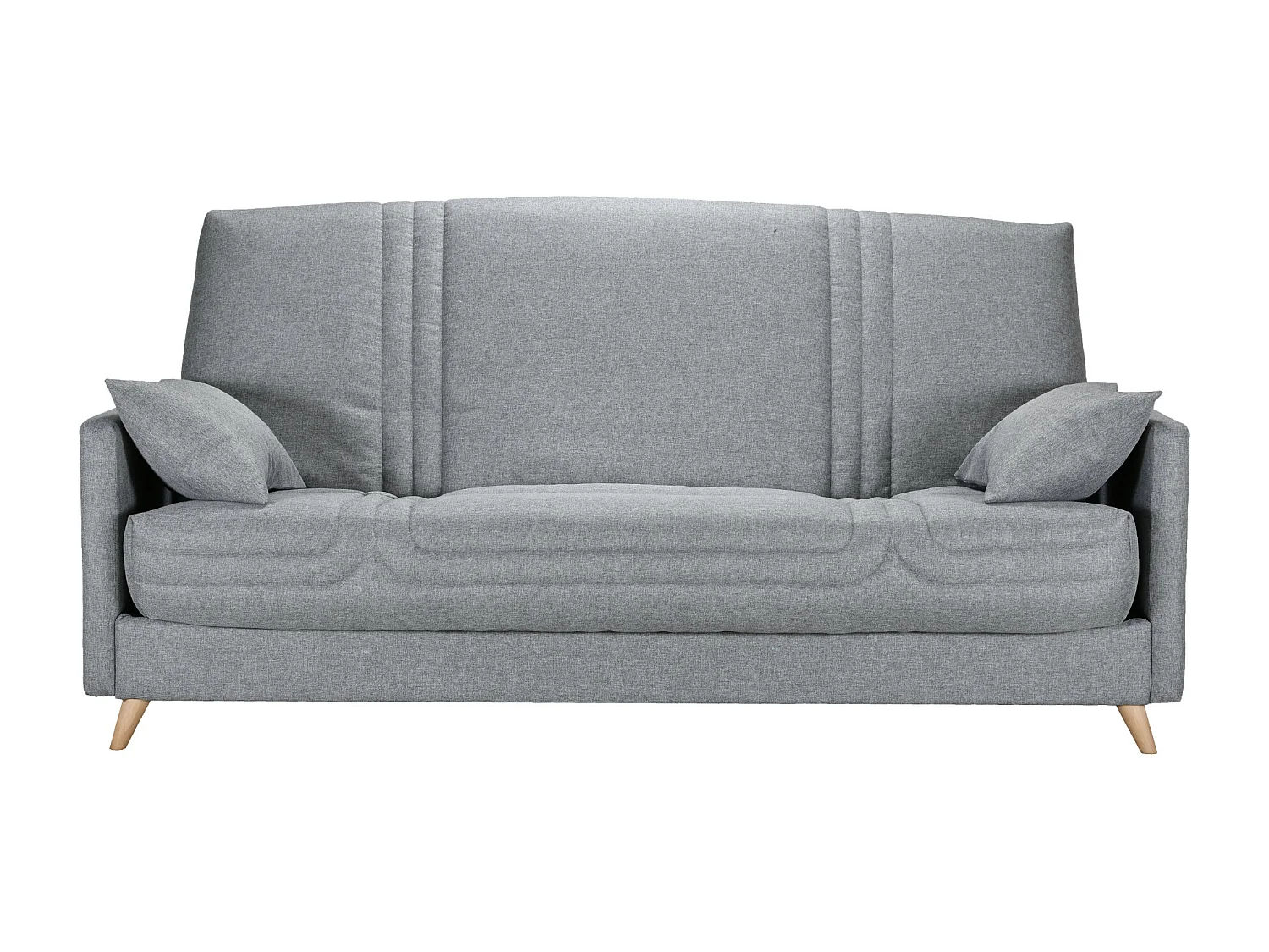 Banquette clic clac tissu 130x190 matelas Bultex 14cm avec rangement Balia-Couleur Gris