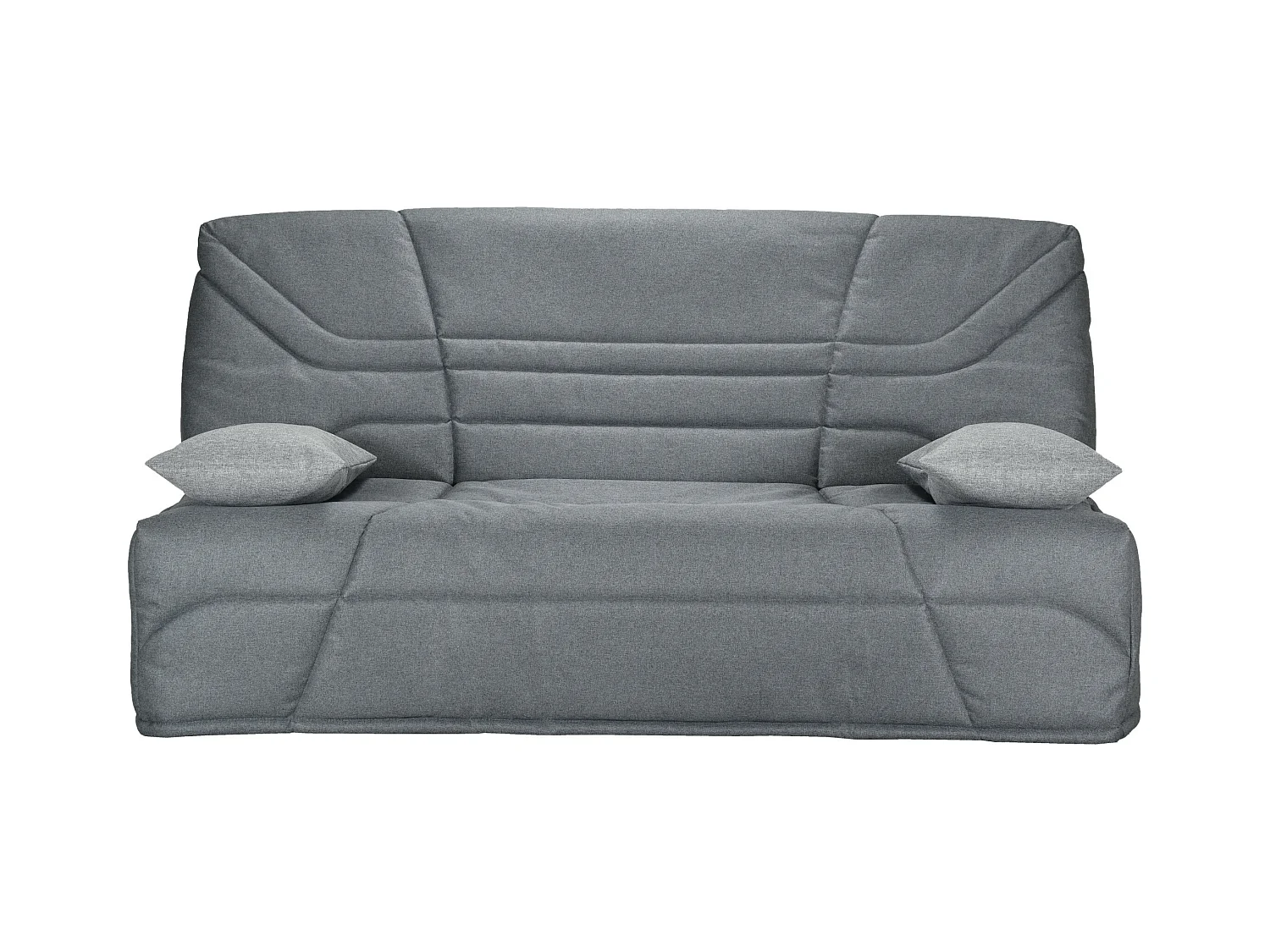 Banquette clic clac tissu 130x190 matelas Starbed 13cm avec coffre de rangement Raka-Couleur Gris