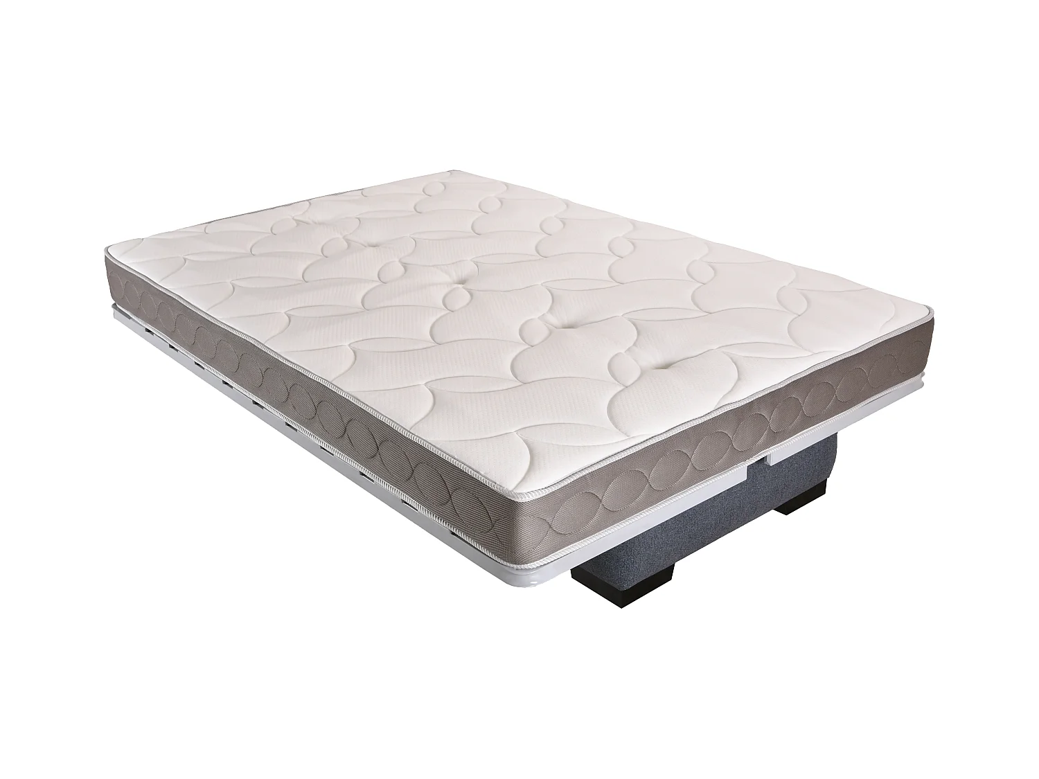 Stoffen slaapbank 130x190 cm Starbed matras 13 cm met Raka opbergdoos-Kleur Grijs
