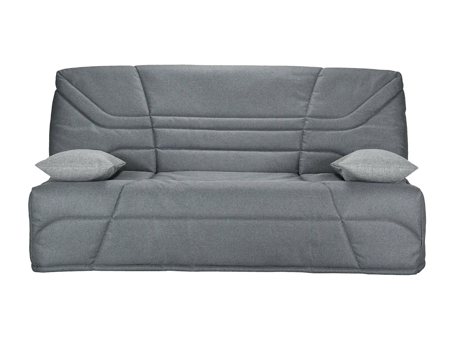 Banquette clic clac tissu 130x190 matelas Starbed 13cm avec coffre de rangement Raka-Couleur Gris