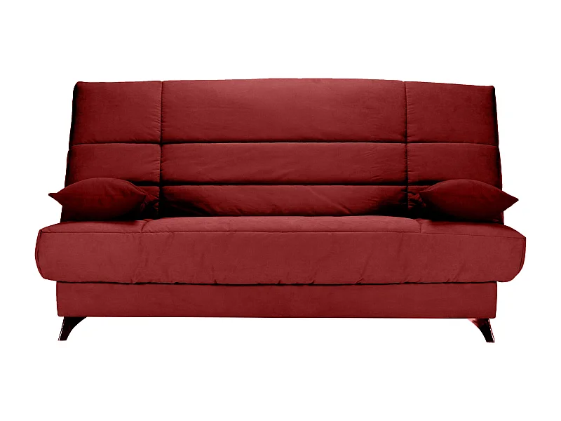 Clic-clac stoffen bank 130x190 cm Bultex matras 14 cm met Belax opberger-Kleur rode kers