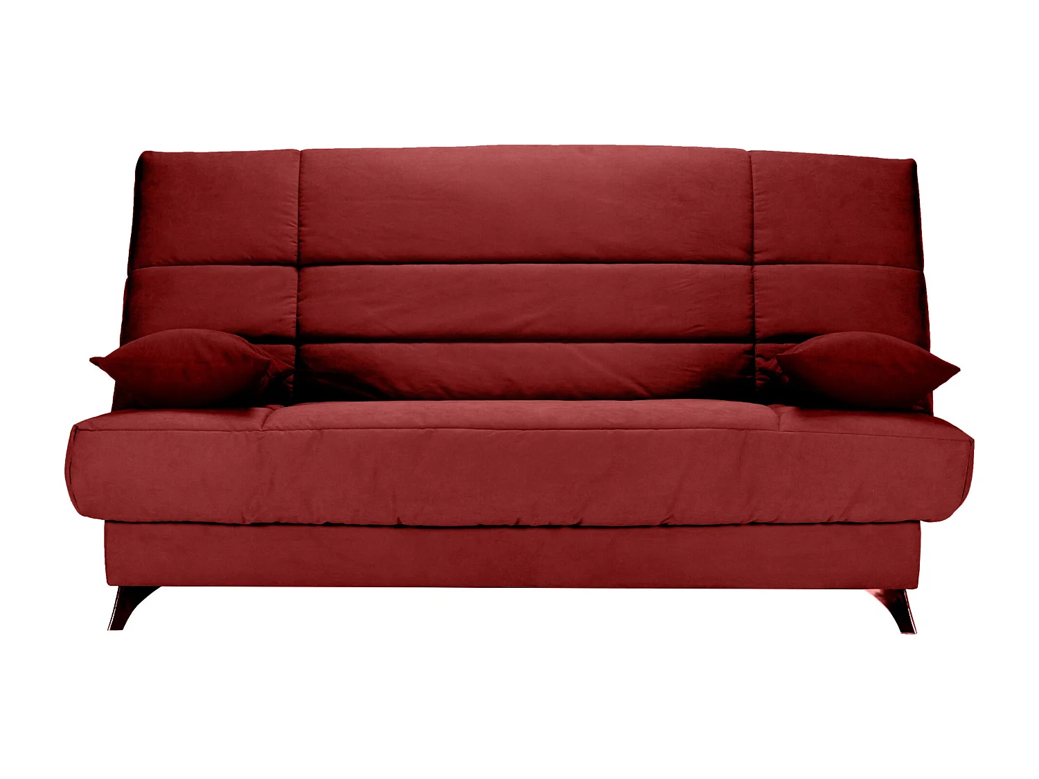 Clic-clac stoffen bank 130x190 cm Bultex matras 14 cm met Belax opberger-Kleur rode kers