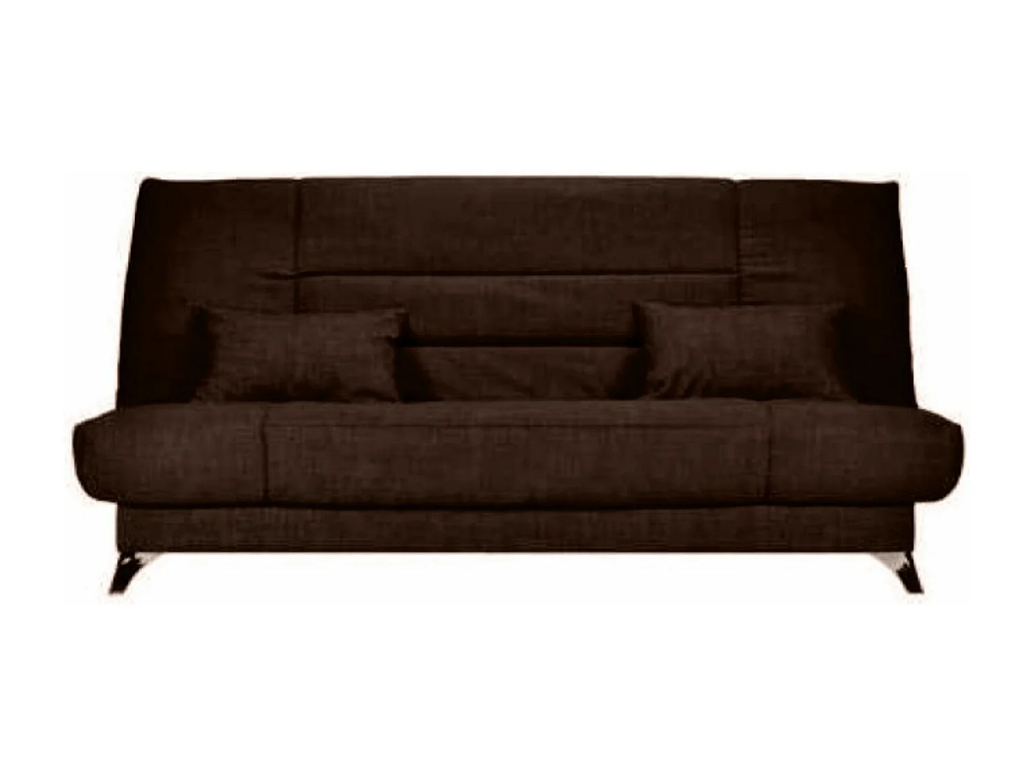 Banquette Clic-clac tissu 130x190 matelas Starflex 13cm avec rangement Kalix-Couleur Marron Foncé
