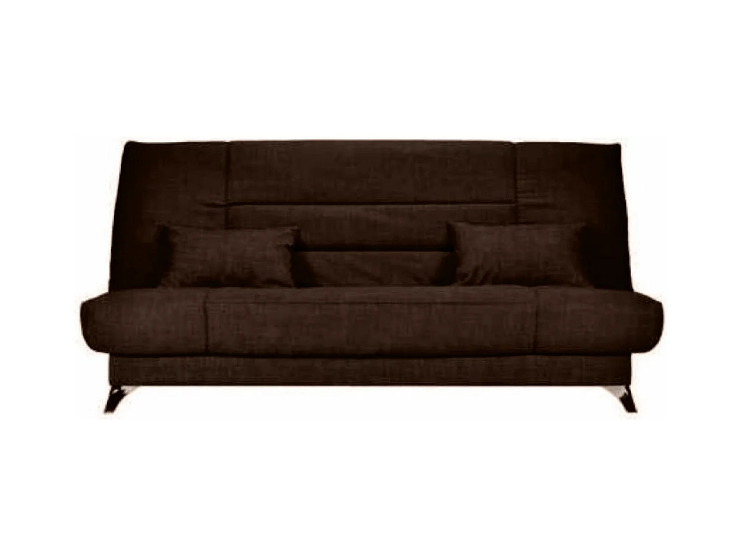 Banquette Clic-clac tissu 130x190 matelas Starflex 13cm avec rangement Kalix-Couleur Marron Foncé