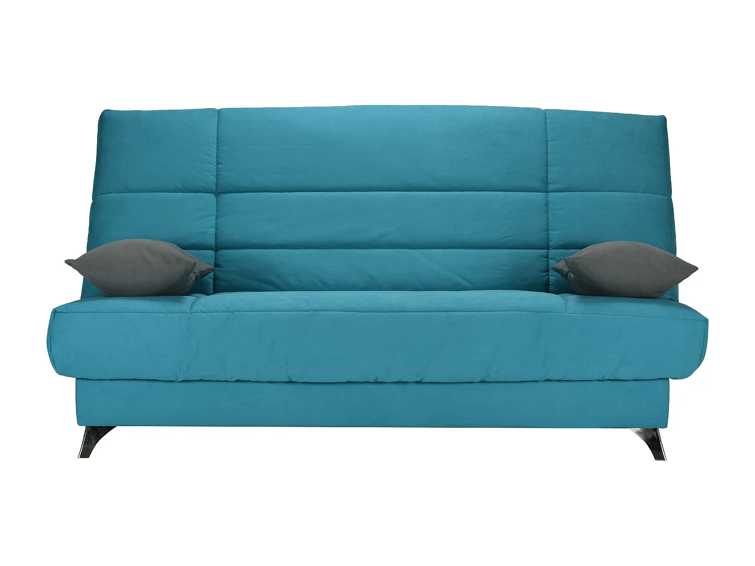 Banquette Clic-clac tissu 130x190 matelas Bultex 14cm avec rangement Belax-Couleur Bleu cyan