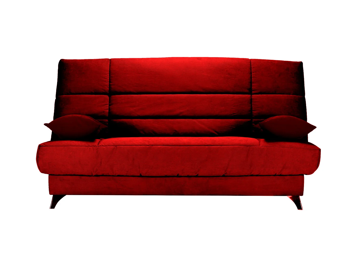 Banquette Clic-clac tissu 130x190 matelas Bultex 14cm avec rangement Belax-Couleur Rouge
