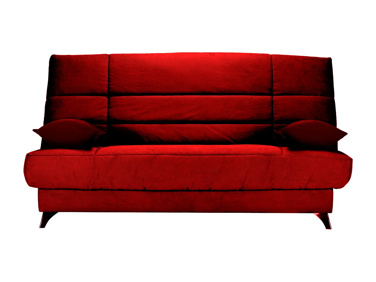 Banquette Clic-clac tissu 130x190 matelas Bultex 14cm avec rangement Belax-Couleur Rouge