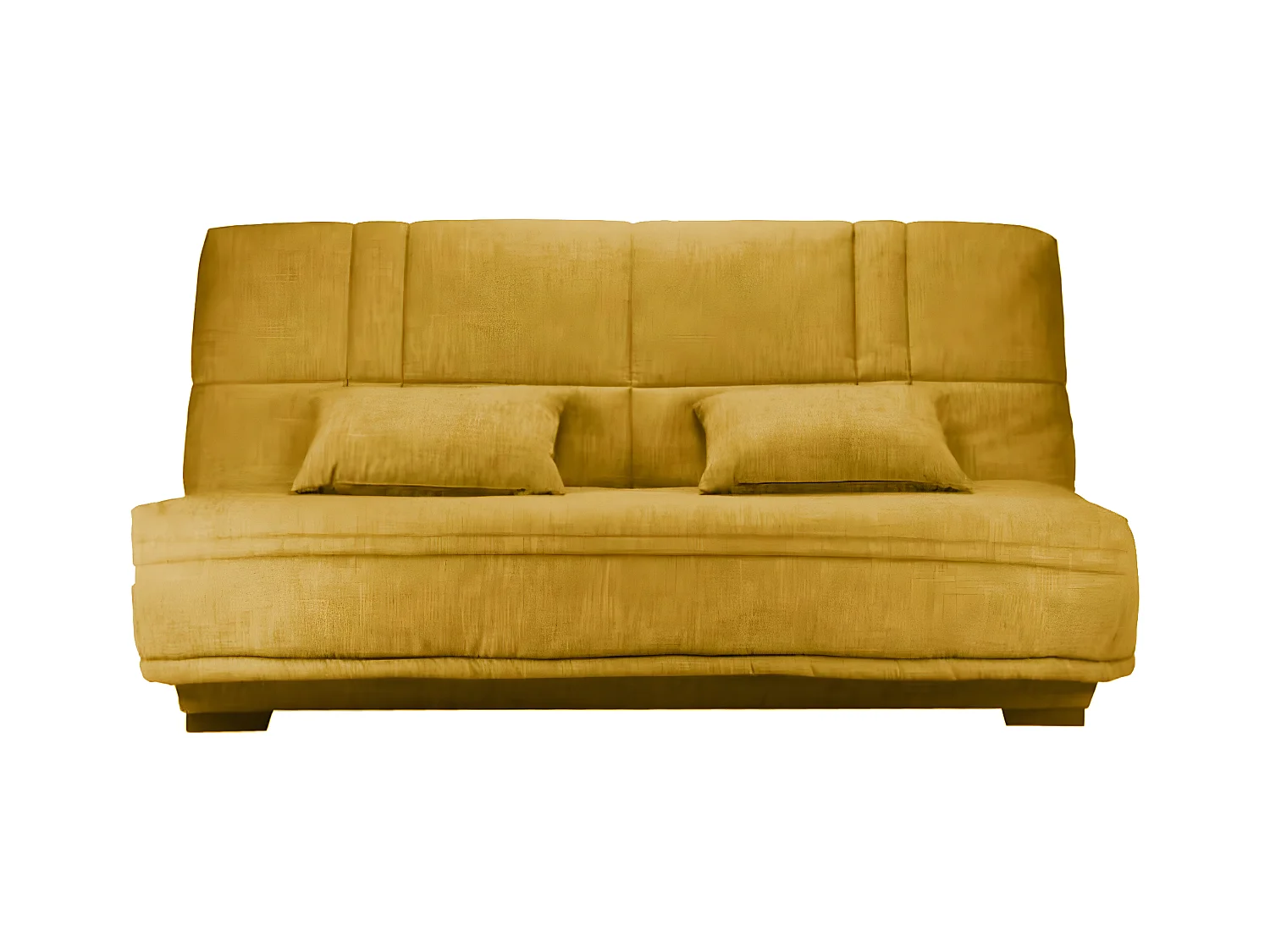 Canapé clic clac tissu avec rangement matelas Starlux 17cm Minel 207cm-Couleur Jaune ambre