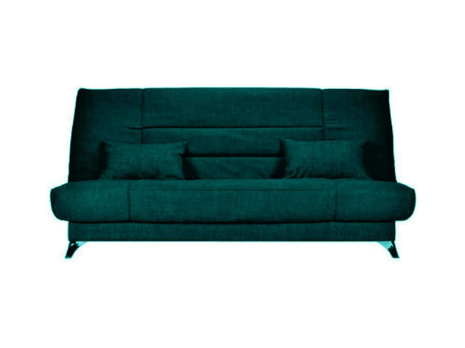 Banquette Clic-clac tissu 130x190 matelas Starflex 13cm avec rangement Kalix-Couleur Vert emeraude