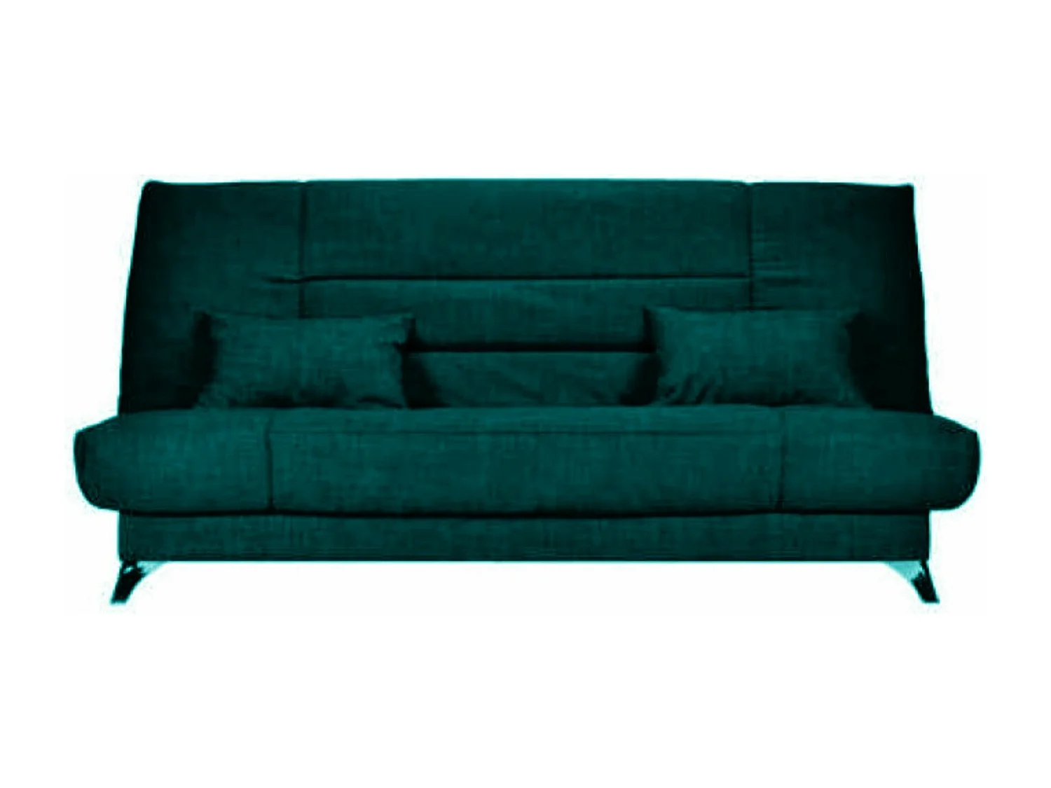 Banquette Clic-clac tissu 130x190 matelas Starflex 13cm avec rangement Kalix-Couleur Vert emeraude