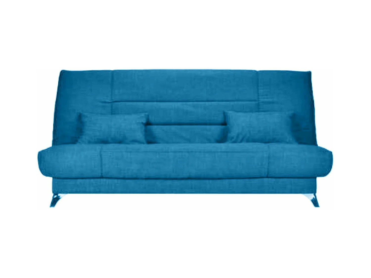 Banquette Clic-clac tissu 130x190 matelas Starflex 13cm avec rangement Kalix-Couleur Bleu canard