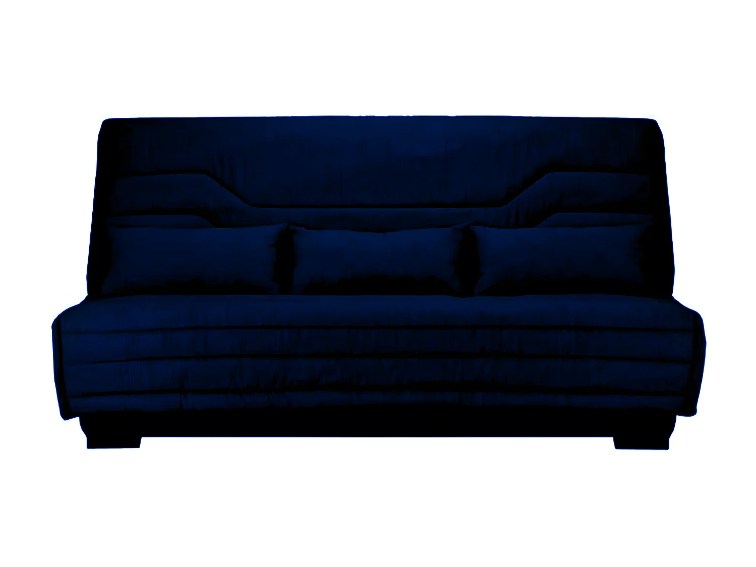 Canapé Clic Clac nouveau tissu avec coffre matelas Bultex 15cm Bianca 140x200-Couleur Bleu marine