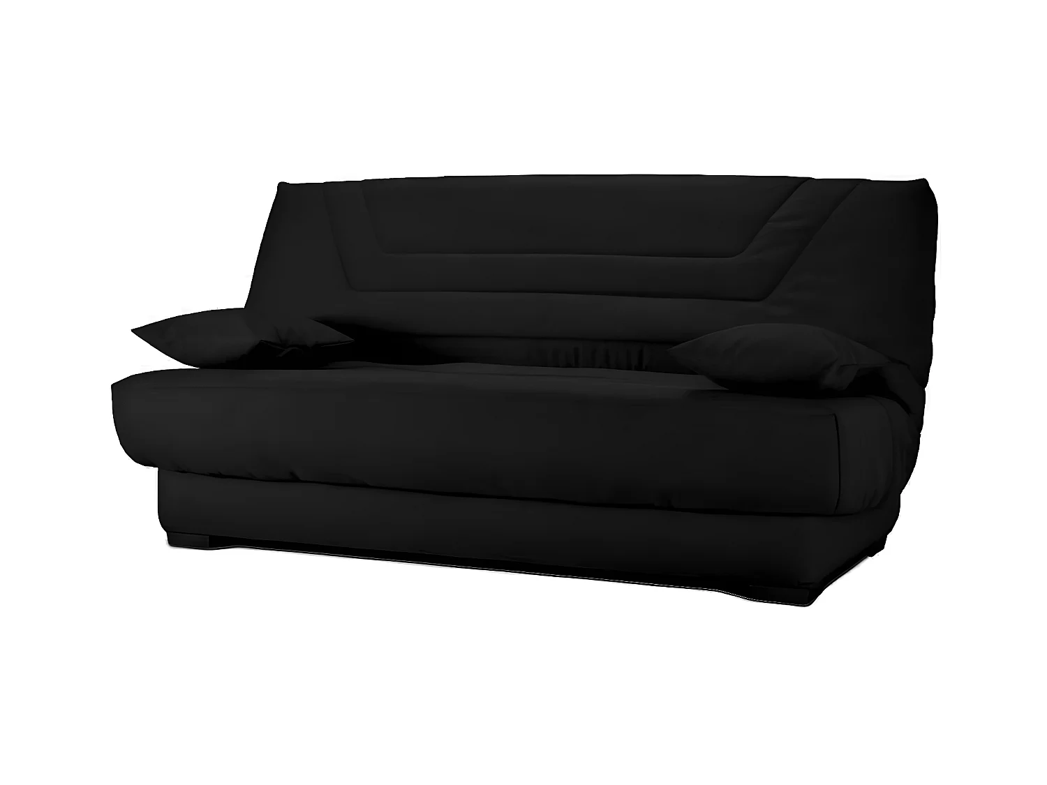 Canapé clic clac tissu avec rangement matelas Bultex 20cm Sabor 193cm-Couleur Noir
