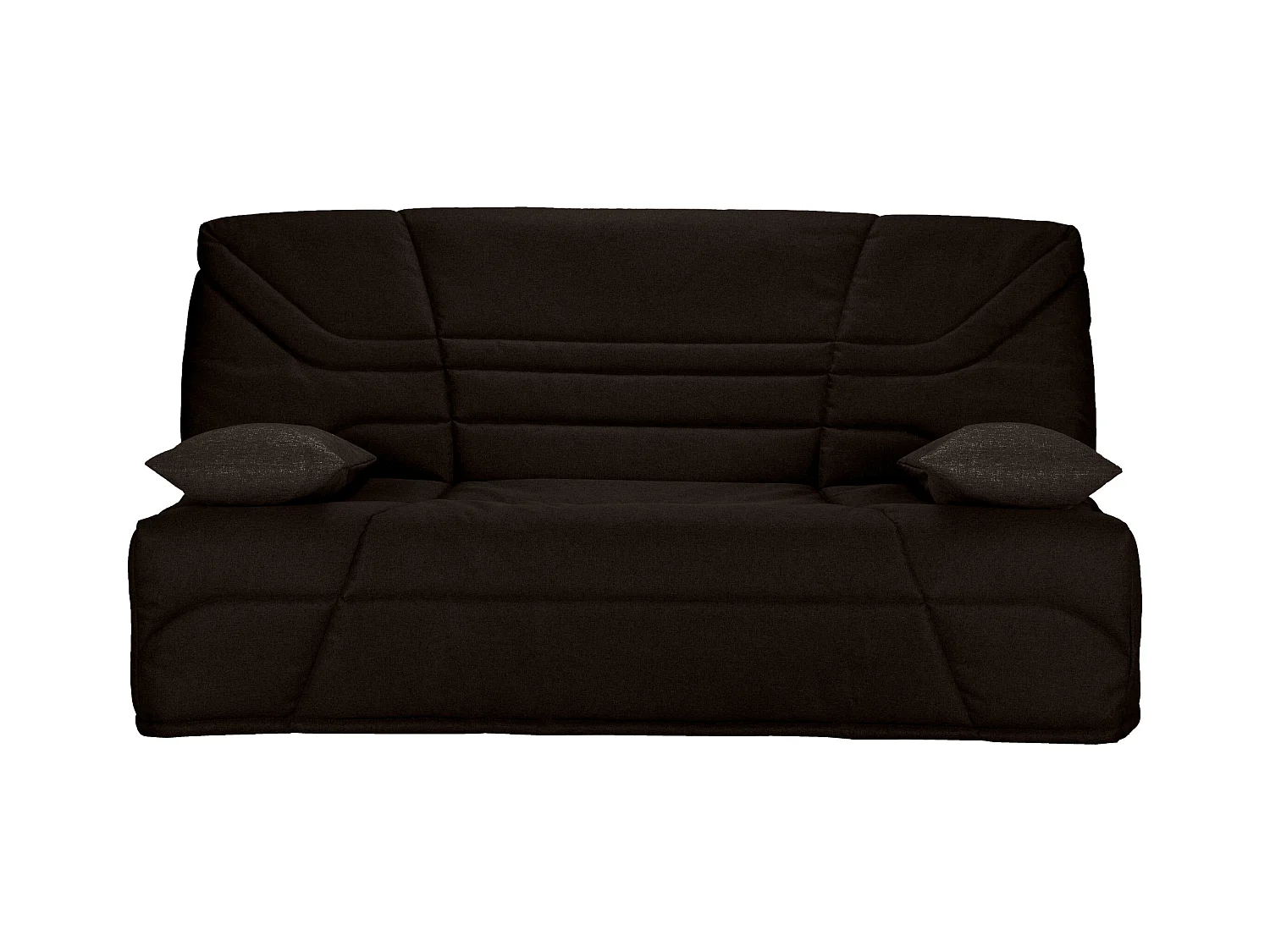 Banquette clic clac tissu 130x190 matelas Starbed 13cm avec coffre de rangement Raka-Couleur Marron Foncé
