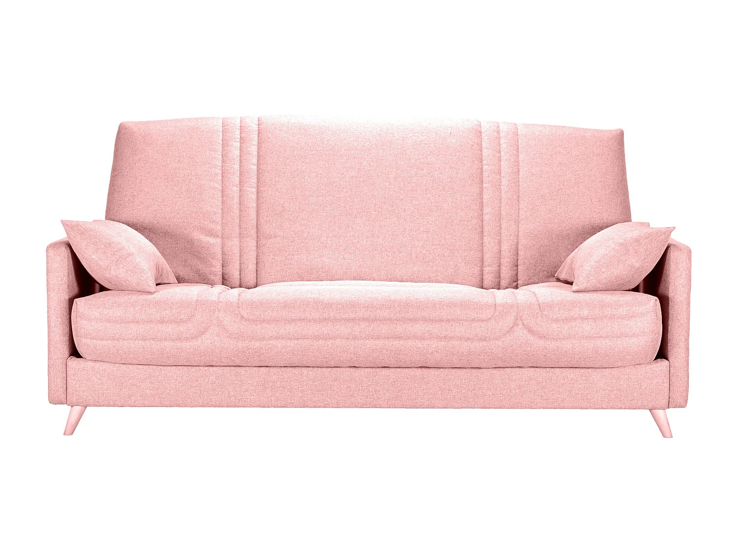 Stoffen slaapbank 130x190 cm Bultex matras 14 cm met Balia opbergruimte-Kleur Lichtroze