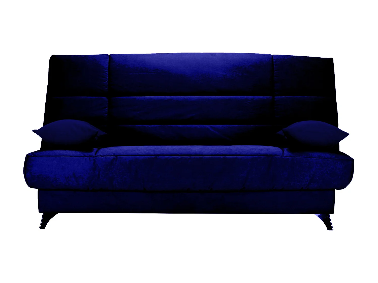 Banquette Clic-clac tissu 130x190 matelas Bultex 14cm avec rangement Belax-Couleur Bleu nuit