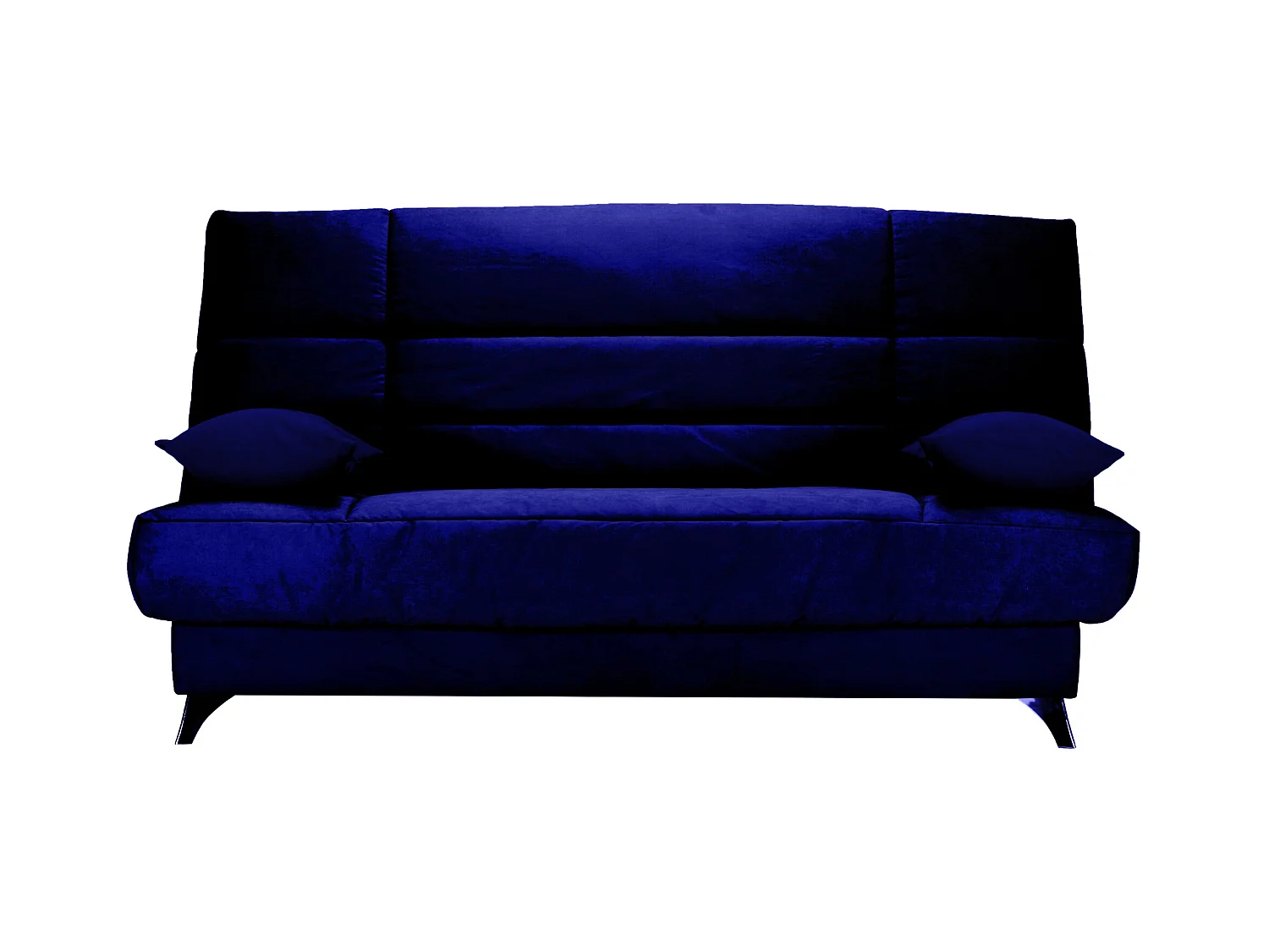 Banquette Clic-clac tissu 130x190 matelas Bultex 14cm avec rangement Belax-Couleur Bleu nuit